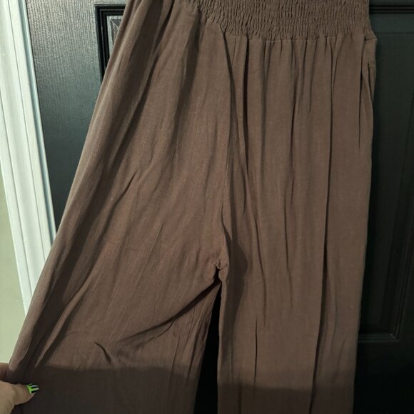 Womens Wide Leg Drapey Pull On Pants - Picture 5 of 5